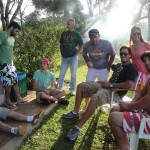 Thiago Gerin na ponta esquerda, Artur Monassi, Dado, Alair Couto, Fernando e Felipe Simioni e Eu